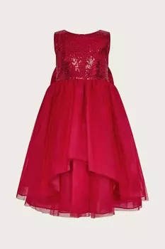 Платье из органзы с пайетками Оливия Monsoon, красный