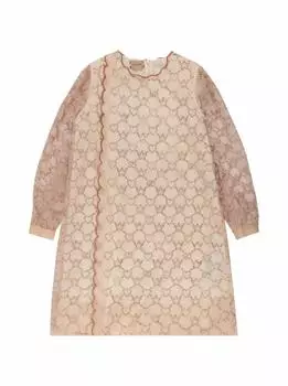 Платье из органзы со стразами Gucci