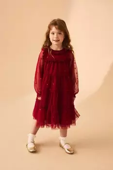Платье из пайеток и сетки Laura Ashley, красный