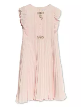 Платье из плиссированного шифона Self-Portrait Kids, розовый