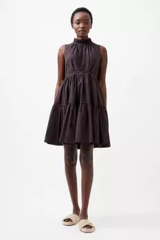 Платье из поплина Era French Connection, коричневый