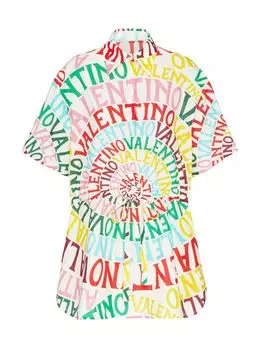 Платье из поплина с петелькой Valentino, разноцветный