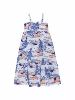 Платье из поплина с принтом Kenzo, мультиколор
