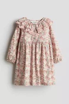 Платье из поплина с воротником H&M, розовый
