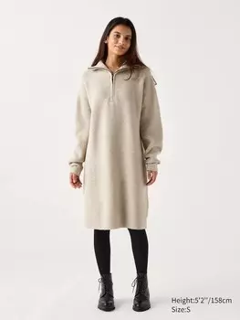 Платье из пряжи - суфле Uniqlo, бежевый