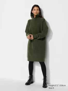 Платье из пряжи - суфле Uniqlo, зеленый