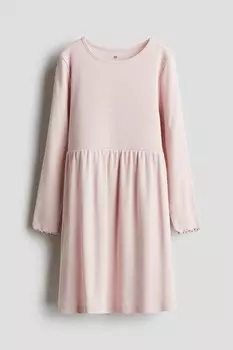 Платье из ребристого джерси H&M, розовый