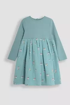 Платье из рубчатой марли Jojo Maman Bb, синий