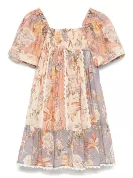 Платье из сала ZIMMERMANN Kids, нейтральный цвет
