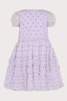 Платье из сетчатой ткани Spot Flock Monsoon, фиолетовый