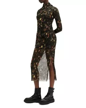Платье из сетки с длинными рукавами ALLSAINTS Tia, мультиколор