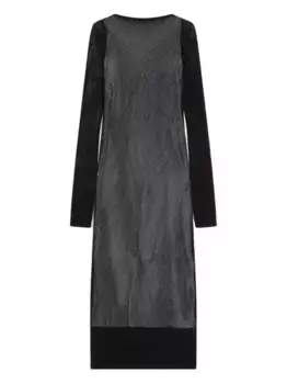 Платье из сетки с длинными рукавами SPORTMAX, черный