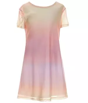 Платье из сетки с градиентом и короткими рукавами для больших девочек 7–16 лет GB, розовый