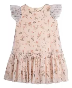 Платье из сетки с пайетками для маленьких девочек Rare Editions, оранжевый