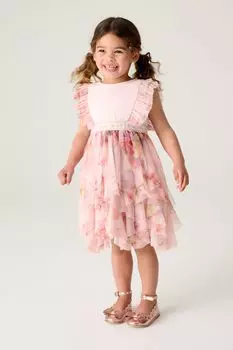 Платье из сеточки с цветочным принтом Baker By Ted Baker, розовый