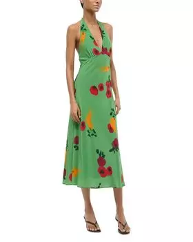 Платье из шелка Lucca STAUD, зеленый