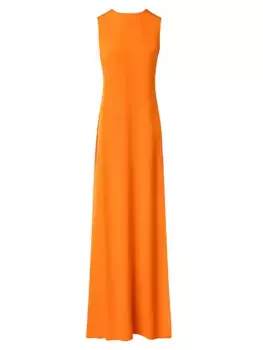 Платье из шелкового крепа без рукавов Akris, цвет pumpkin