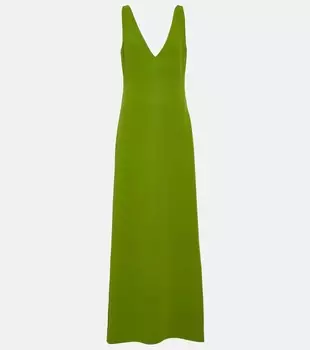 Платье из шелкового крепа VALENTINO, зеленый