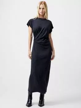 Платье из шелли-джерси с рюшами French Connection, серый