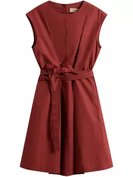 Платье из шерстяного поплина с поясом Woolrich, красный