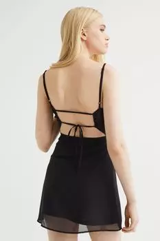 Платье из шифона с рисунком H&amp;M, черный