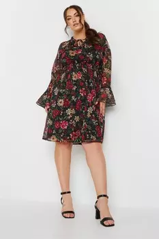 Платье из шифона с завязкой на шее Yours Curve, красный