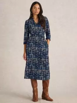 Платье из смеси органического хлопка annie White Stuff, темно-синий/разноцветный