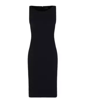 Платье из смеси шерсти и хлопка Emporio Armani, черный