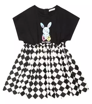 Платье из смесового хлопка Dolce&Gabbana, черный