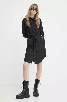 Платье из смесового льна G-Star Raw, черный