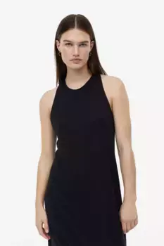 Платье из смесового льна H&M, черный