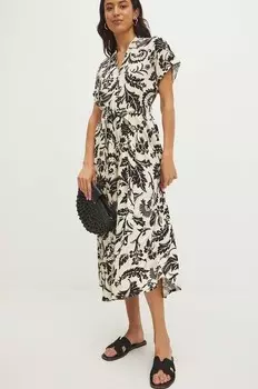 Платье из смесового льна Medicine, бежевый