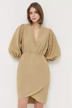 Платье из смесового льна Notes du Nord, зеленый