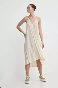 Платье из смесового льна Roxy, бежевый