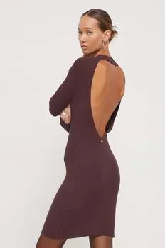 Платье из смесового льна Superdry, бордовый