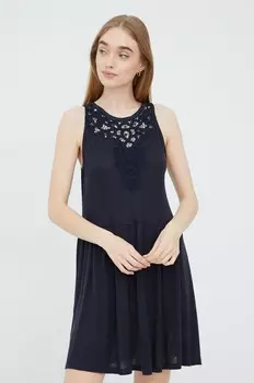 Платье из смесового льна Superdry, темно-синий