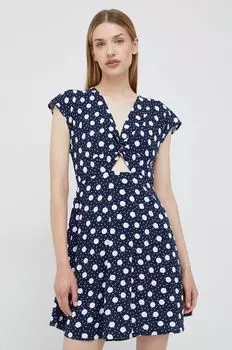 Платье из смесового льна Vero Moda, темно-синий