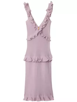 Платье из смесового шелка Burberry, розовый