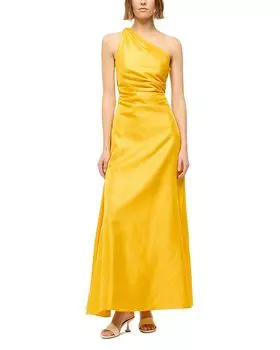 Платье из смесового шелка Este STAUD, желтый