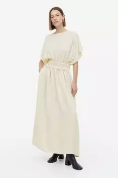 Платье из смесового шелка с присборенной талией H&M
