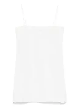 Платье из смесовой льняной ткани MIU MIU, белый