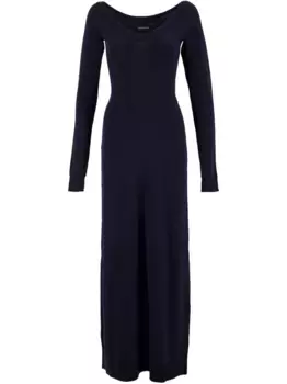 Платье из смесовой шерсти BALENCIAGA, синий