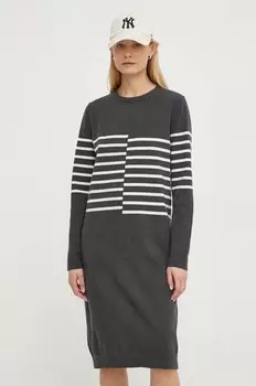 Платье из смесовой шерсти G-Star Raw, серый