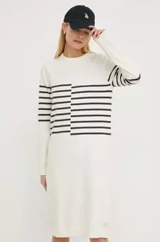 Платье из смесовой шерсти G-Star Raw, бежевый