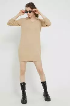 Платье из смесовой шерсти Noisy May, бежевый
