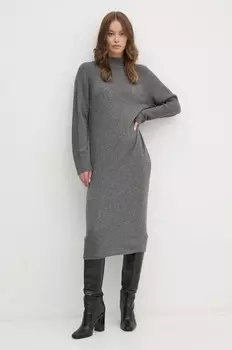 Платье из смесовой шерсти United Colors of Benetton, серый