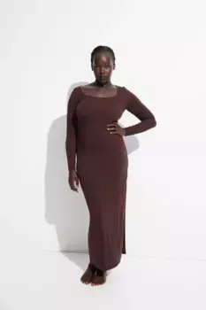 Платье из смесовой вискозы H&M, коричневый