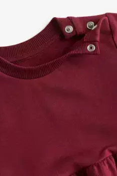 Платье из спортивного хлопкового трикотажа H&M, красный
