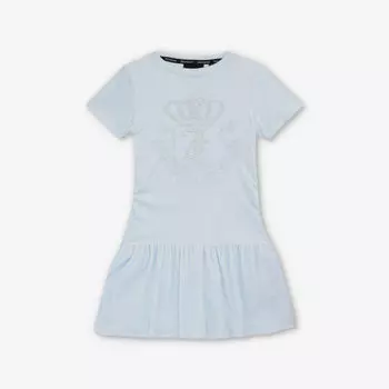 Платье из стрейч-велюра diamante с короной, 7-15 лет Juicy Couture, цвет heather