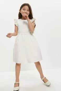 Платье из тафты с оборками для девочек Coast, белый